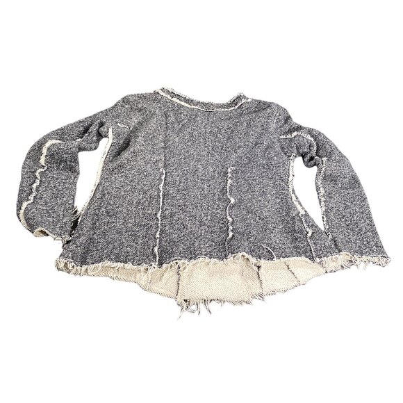 Shabby Chic Jacket Womens M Gray Heather Melange Distressed Raw Edge Grunge Y2K - Picture 3 of 16